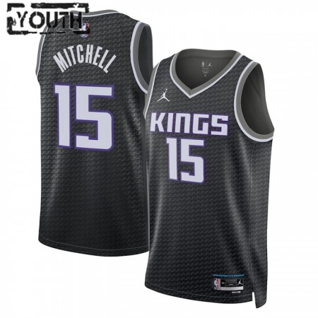 Maillot Enfant Sacramento Kings Davion Mitchell 15 2022-23 Jordan Statement Edition Noir Swingman